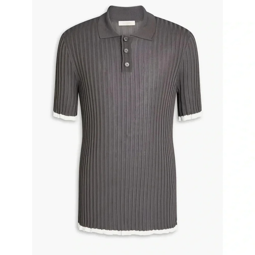 Valentino | Ribbed Jersey Polo Shirt | Sz XXL